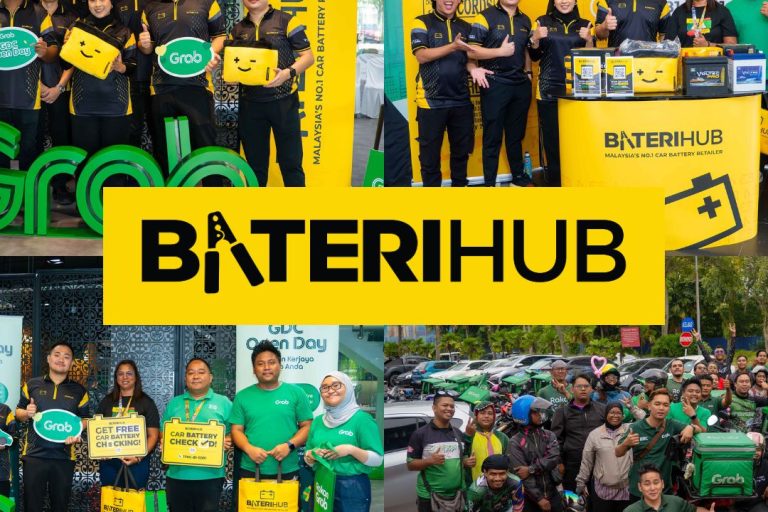 Blog Post_Grab Baterihub team collaborates with Grab Malaysia for car battery check campaign, offering free inspections and giveaways.