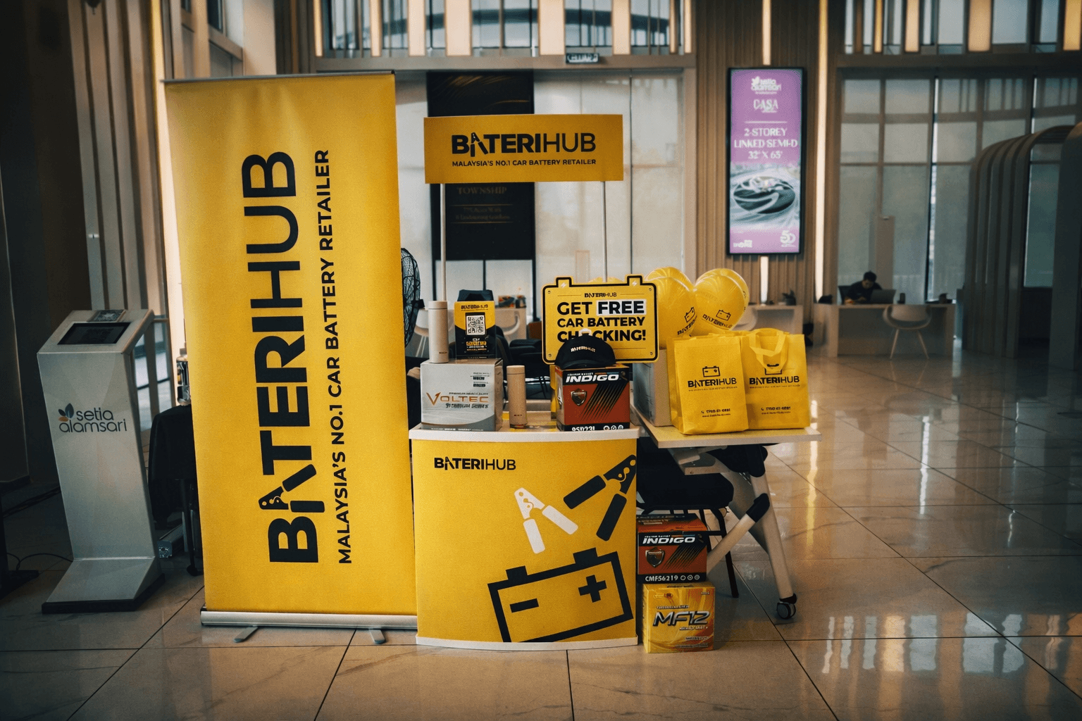 BateriHub Free Car Battery Checking Booth at Setia Alam Sari